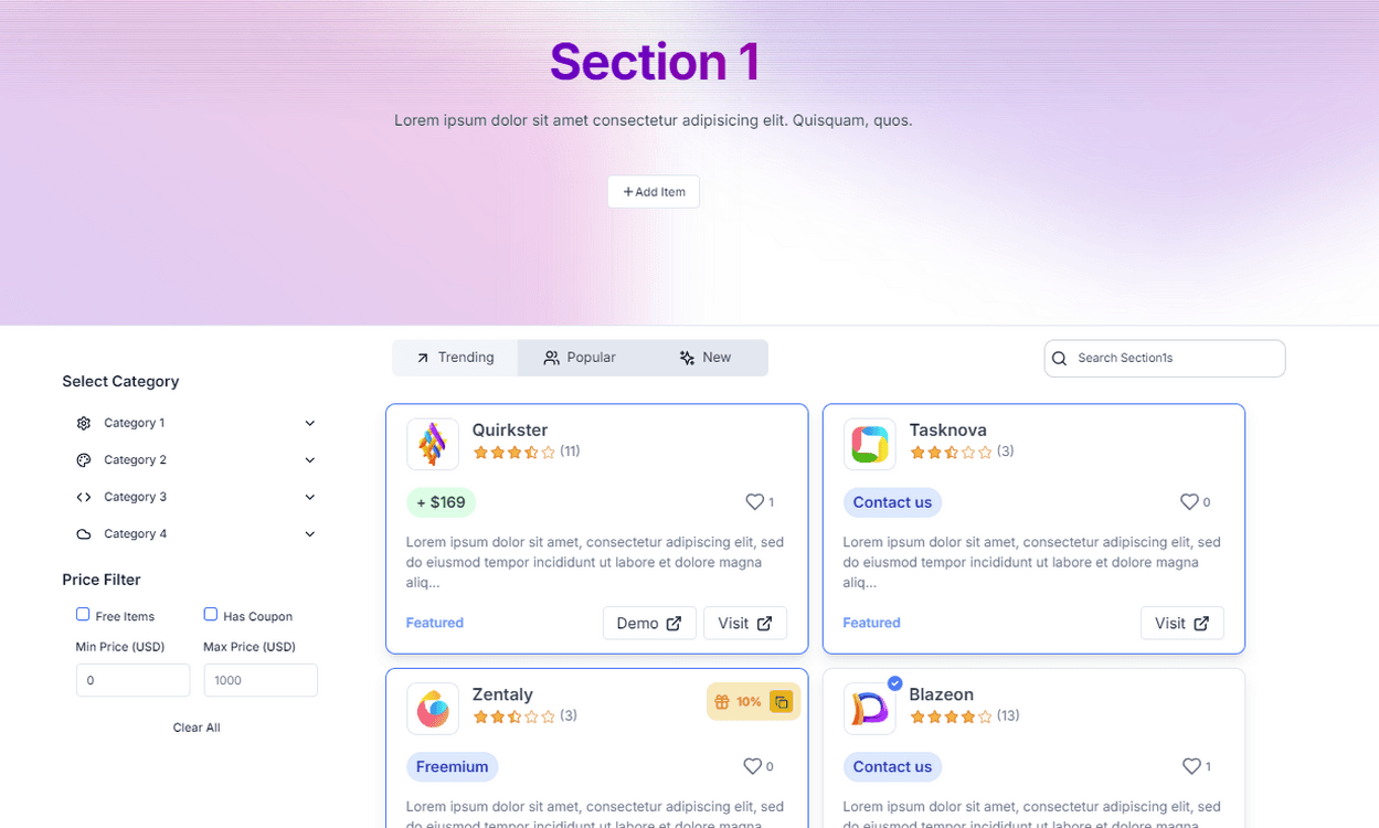 DirectoryEasy: No-code Directory Builder!